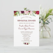 Charm Burgundy Marsala Bloemendineravond Kaart (Staand voorkant)