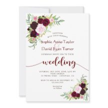 Charm Burgundy Marsala Floral Gold Wedding