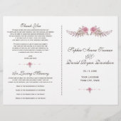 Charm Burgundy Red Marsala Floral Wedding Programm (Voorkant)