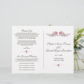 Charm Burgundy Red Marsala Floral Wedding Programm (Staand voorkant)
