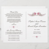 Charm Burgundy Red Marsala Floral Wedding Programm (Voorkant / Achterkant)