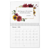 Charm Burgundy Zonnebloemen Inspirerende Quote 202 Kalender (Feb 2026)