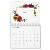Charm Burgundy Zonnebloemen Inspirerende Quote 202 Kalender (Mar 2026)