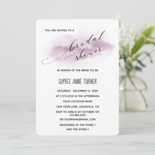 Charm Calligrafie Roze Aquarel Vrijgezellenfeest Kaart