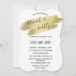 Charm Calligraphy Gold Stroke Brunch & Bubble Kaart
