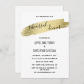 Charm Calligraphy Gold Stroke Rehearsal Dinner Kaart (Voorkant / Achterkant)