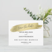Charm Calligraphy Gold Stroke Save the Date (Staand voorkant)