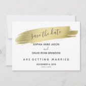 Charm Calligraphy Gold Stroke Save the Date (Voorkant)