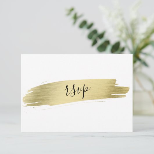 Charm Calligraphy Gouden Streek Trouw RSVP (Staand voorkant)