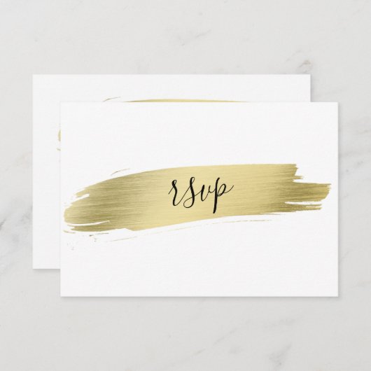 Charm Calligraphy Gouden Streek Trouw RSVP (Voorkant / Achterkant)