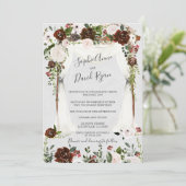 Charm Canopy Burgundy Blush Flowers Wedding Kaart (Staand voorkant)