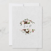 Charm Canopy Burgundy Blush Flowers Wedding Kaart (Achterkant)