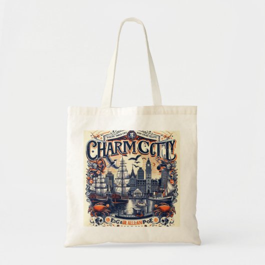 Charm City Calling: Een Illustratieve Tote Bag (Voorkant)