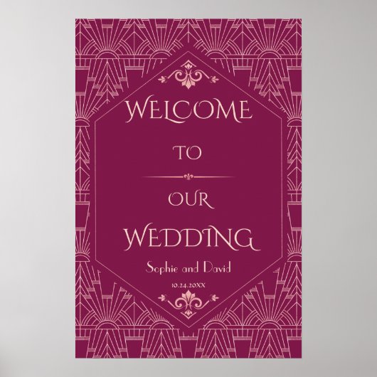 Charm Cooper Great Gatsby Trouw Welkomstbord Poster (Voorkant)