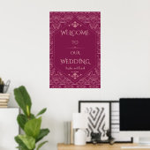 Charm Cooper Great Gatsby Wedding Welcome Sign Poster (Thuiskantoor)
