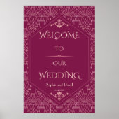Charm Cooper Great Gatsby Wedding Welcome Sign Poster (Voorkant)