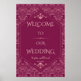 Charm Cooper Great Gatsby Wedding Welcome Sign Poster