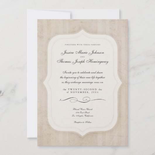  Charm Cream Gepersonaliseerd Map Wedding Kaart (Voorkant)