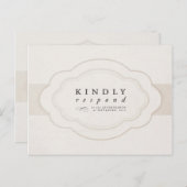  Charm Cream & Ivory Wedding RSVP Uitnodiging Briefkaart (Voorkant / Achterkant)