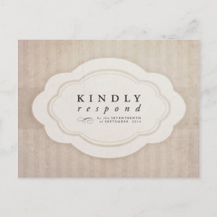  Charm Cream Wedding RSVP Uitnodiging Briefkaart