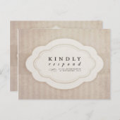 Charm Cream Wedding RSVP Uitnodiging Briefkaart (Voorkant / Achterkant)