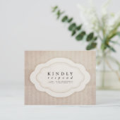 Charm Cream Wedding RSVP Uitnodiging Briefkaart (Staand voorkant)