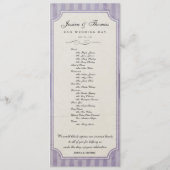 Charm Custom Lila Paars Wedding Program Programmakaart (Achterkant)