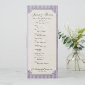 Charm Custom Lila Paars Wedding Program Programmakaart (Staand voorkant)