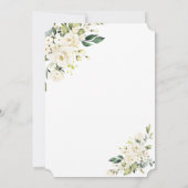 Charm Delicate White Flowers Gold Cross Baptisme Kaart (Achterkant)