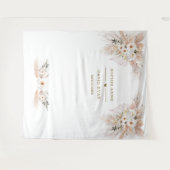 Charm Desert White Roses Pampas Grass Wedding Wandkleed (Voorkant (horizontaal))