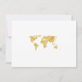 Charm Destination Gold World Map Wedding Save The Date (Achterkant)
