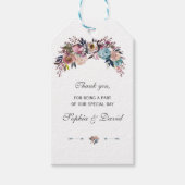 Charm Dusty Blauw Roze Bloemen Boeket Huwelijk Cadeaulabel (Voorkant)