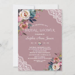 Charm Dusty Blue Dusty Roos Flowers Vrijgezellenfe Kaart