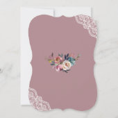 Charm Dusty Blue Dusty Rose Bloemen 50e Verjaardag Kaart (Achterkant)