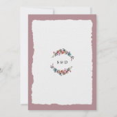 Charm Dusty Blue Flowers Misty Roos Gold Wedding Kaart (Achterkant)