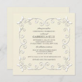 Charm en Grace Christening Uitnodiging (Voorkant / Achterkant)