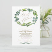 Charm Eucalyptus Krans Huwelijk Wijziging Van Plan Kaart (Staand voorkant)