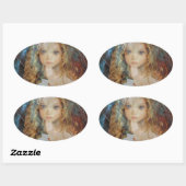 Charm - Fairy Angel met Fairy Dust Blessings Ovale Sticker (Vel)