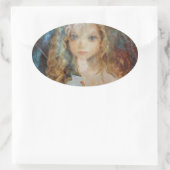 Charm - Fairy Angel met Fairy Dust Blessings Ovale Sticker (Tas)