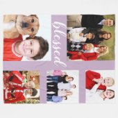 Charm Familie Foto Collage Evenement jubileum Fleece Deken (Voorkant (Horizontaal))