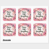 Charm Fluff Storytelling Schrijvers Pink Sparkle Vierkante Sticker (Vel)