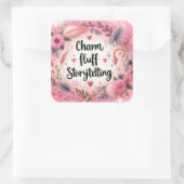 Charm Fluff Storytelling Schrijvers Pink Sparkle Vierkante Sticker (Tas)