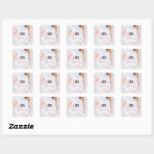 Charm Foto Baby Shower Roze Goud Bedankt Vierkante Sticker (Vel)