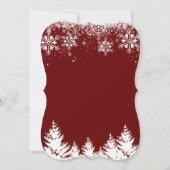 Charm Girl Winter Sneeuwvlokken Rood Glitter Doop Kaart (Achterkant)