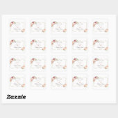 Charm Gold Blush Pink Floral Baptisme Vierkante Sticker (Vel)