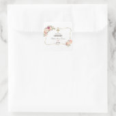 Charm Gold Blush Pink Floral Heilige Communie Vierkante Sticker (Tas)