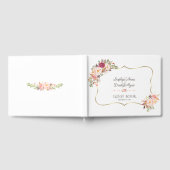 Charm Gold Blush Pink Floral Wedding Gastenboek (Volledig)