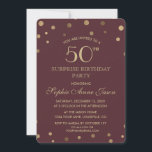Charm Gold Confetti Burgundy 50ste Verjaardagsfees Kaart<br><div class="desc">Gewoon koninklijke elegantie: namaak goud folie confetti op burgundy/champagne achtergrond. Gebruik de 'aanpassen' tool om alle benodigde informatie toe te voegen. U kunt de grootte,  lettertype,  kleur en tekst aanpassen. 
Voor meer,  zie mijn Gold Confetti Burgundy/Champagne Trouwcollectie.</div>