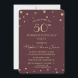 Charm Gold Confetti Burgundy 50th Birthday Party Kaart<br><div class="desc">Gewoon koninklijke elegantie: faux gold folie confetti on burgundy/champagne background. Het gebruik past het hulpmiddel aan om alle noodzakelijke informatie toe te voegen. U kunt de grootte,  de doopvont,  de kleur en de formulering veranderen. Voor meer informatie,  zie mijn Gold Confetti Burgundy/Champagne Wedding Collectie.</div>