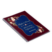 Charm Gold Glitter Blush Floral Wedding Planner Notitieboek (Rechterzijde)